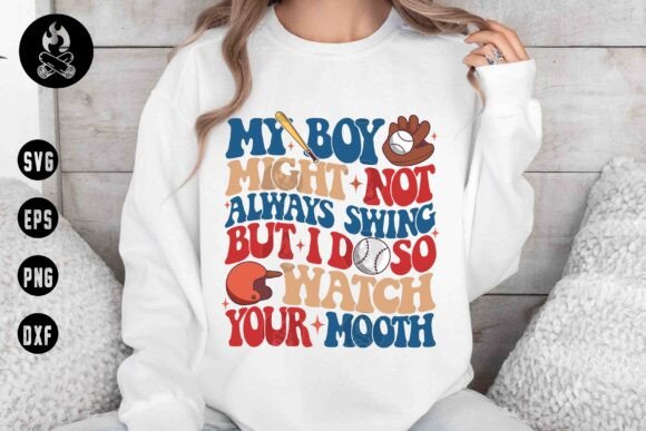 Baseball Mom Watch Your Mouth SVG