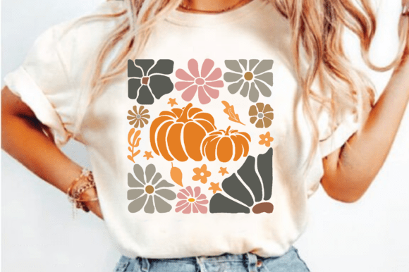 Boho Floral Fall Png, Retro Fall Png