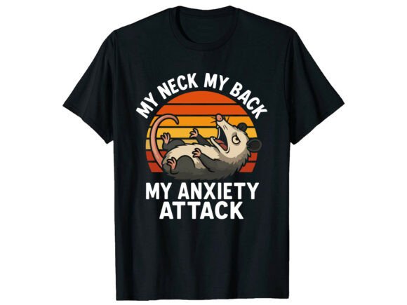 Funny Opossum Anxiety Retro T-Shirt