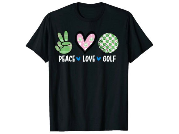 Peace Love Golf Cute Golf T-Shirt