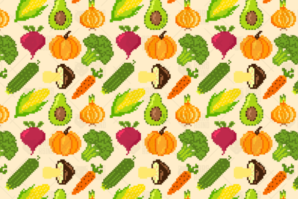 Pixel Vegetables Seamless Pattern Review