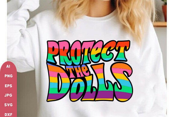 Protect the Dolls Png, Retro Protect the