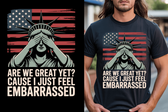 Statue of Liberty with Blindfold Us Flag