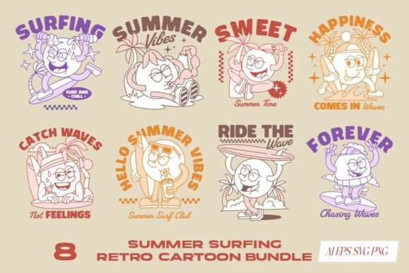 Summer Surfing Retro Cartoon Bundle Review