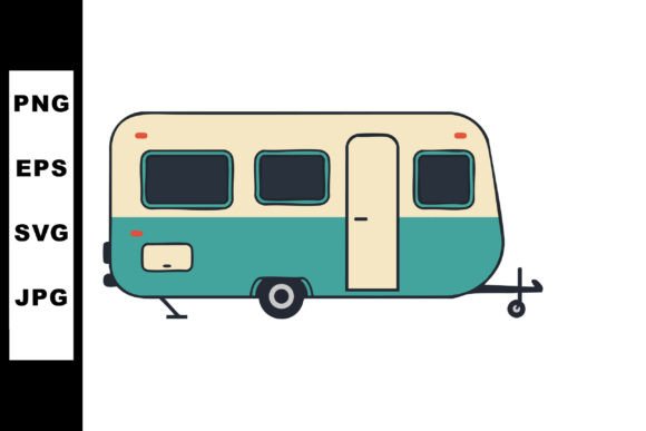 Vintage Retro Camper Trailer in Teal and